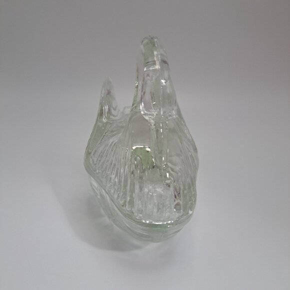 Crystal Glass Swan Figurine Trinket Holder 5" Tall Elegant Decorative Piece - Picture 4 of 8